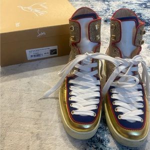 Luxury Christian Louboutin Alfie high top fashion sneakers